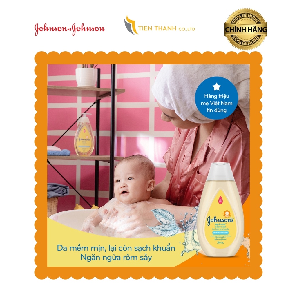 Johnson's Baby Top to toe (Sữa tắm gội toàn thân cho bé) 200ml/ 500ml -Hàng chính hãng.