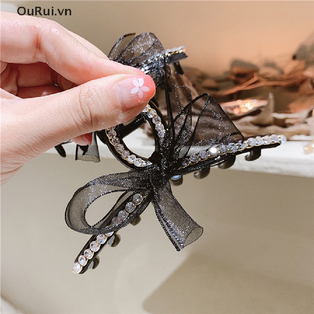 {RUI} Kẹp Tóc Phối Dây Xích Hình Cá Mập Đính Đá Phong Cách Ins {OuRui.vn}