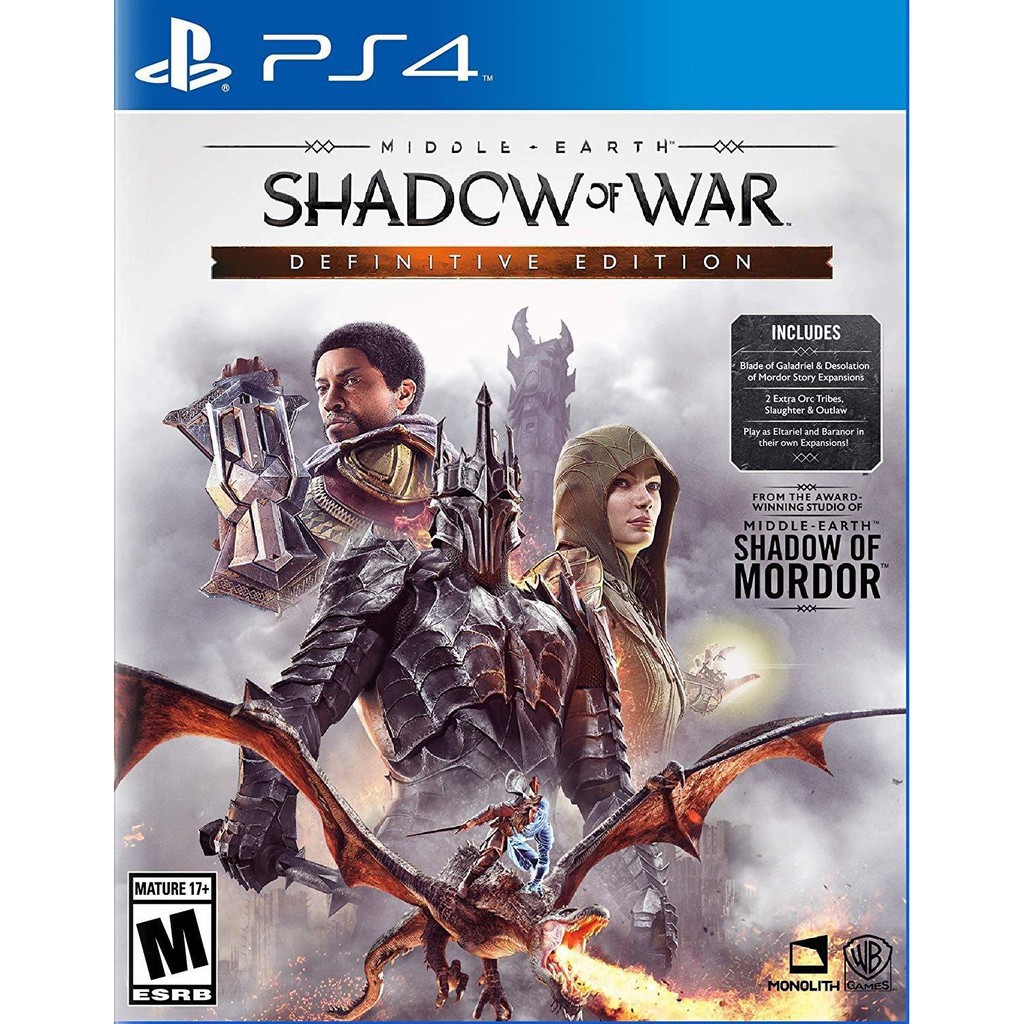 Đĩa Game PS4 - Middle-earth: Shadow of War Definitive Edition Hệ US