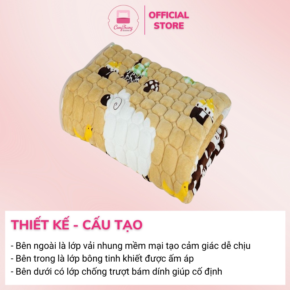 Thảm nỉ trải giường thảm Lông Cừu cao cấp 3 lớp len lông cừu cao cấp đa năng trải sàn siêu dày - TLC