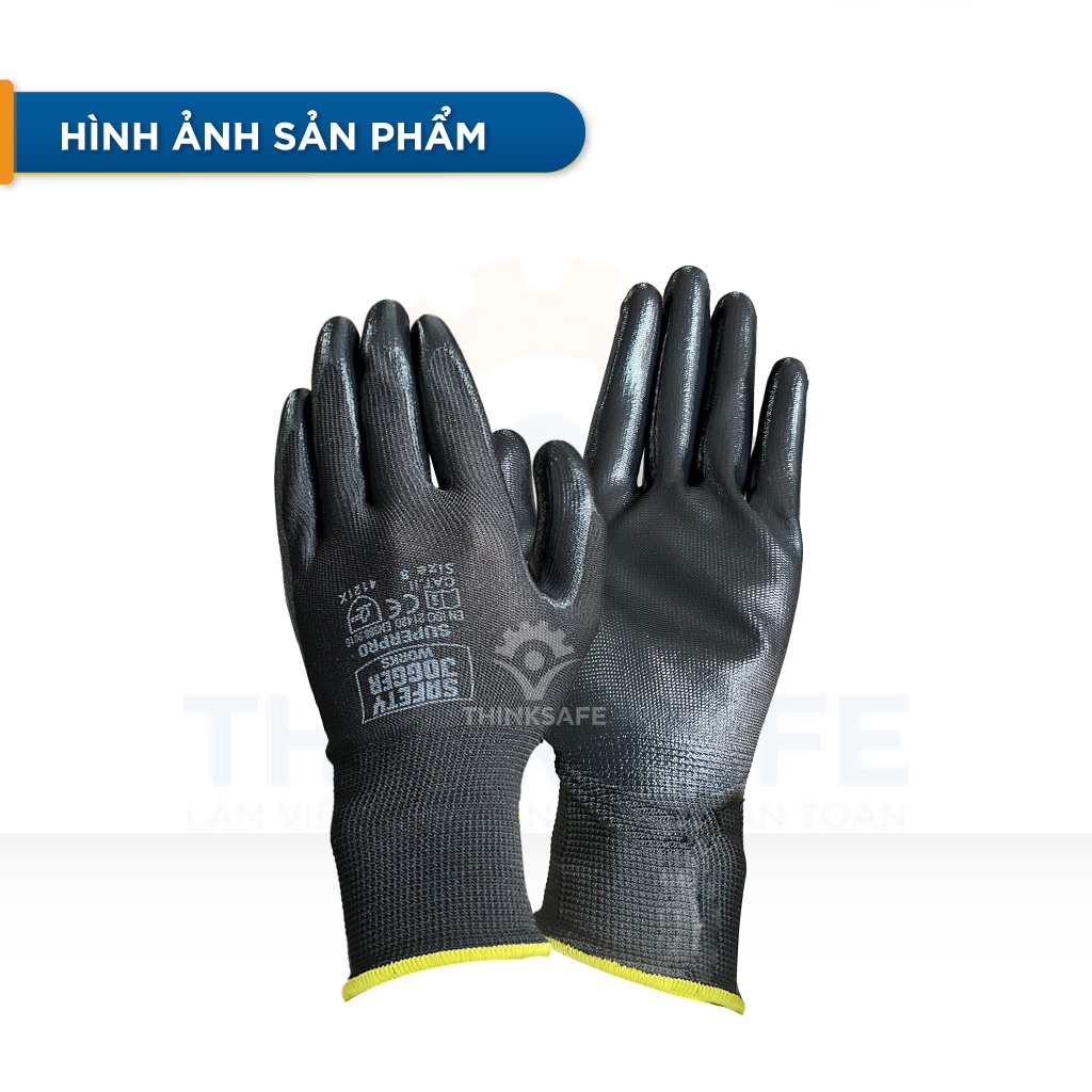 Găng tay chống dầu Jogger Superpro, găng tay đa năng, phủ nutrile, Bao ôm tay thoáng khí, chống trơn trượt, cơ khí