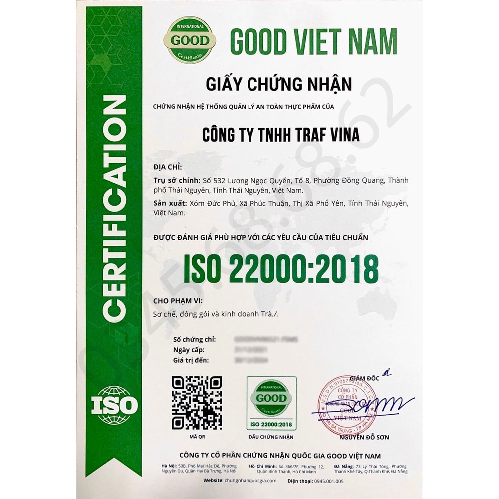 Trà Xanh Thái Nguyên Ngon, Trà Đinh Nõn Thượng Hạng Vạn Hỷ Trà Traf Vina 500G