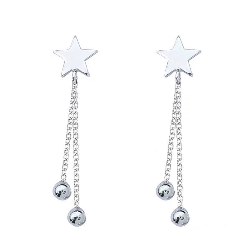 Bông Tai Mạ Bạc 925 Hình Trái Tim Đính Đá zircon Đơn Giản Thời Trang Cho Nữ