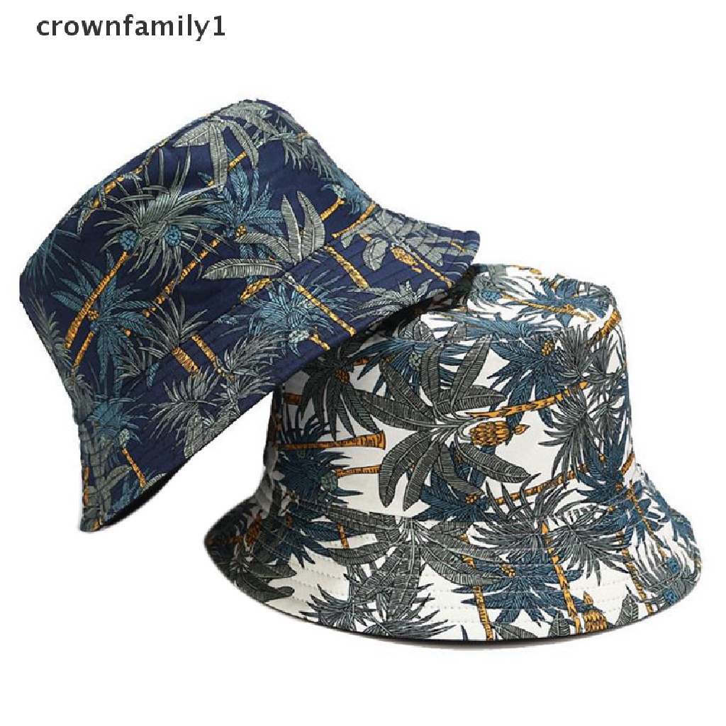 [crownfamily1] Mũ Bucket Hai Mặt Họa Tiết Hoạt Hình Graffiti Thời Trang Chống Nắng Đi Du Lịch Dành Cho Nam Và Nữ