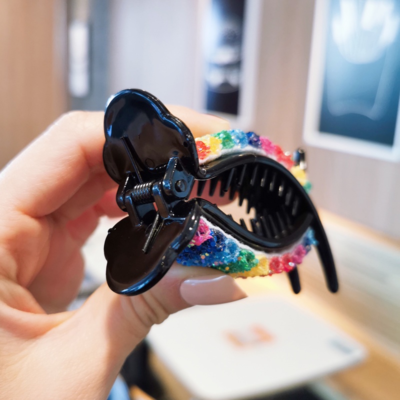 Colorful Sequin Crabs Hair Clips/ Temperament Rainbow Ponytail Holder Hairpin/ Korean Resin Barrette Headdress Accessories
