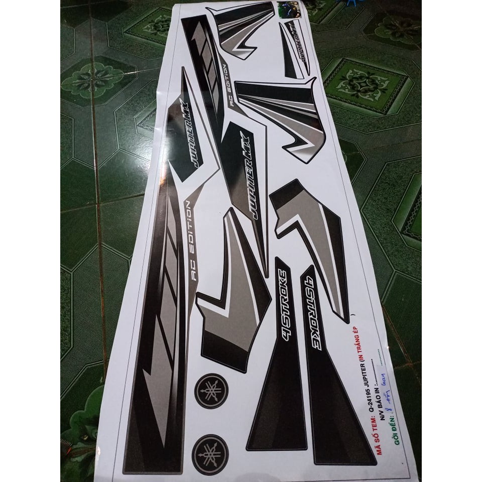 Tem rời jupiter mx đen bạc. câu