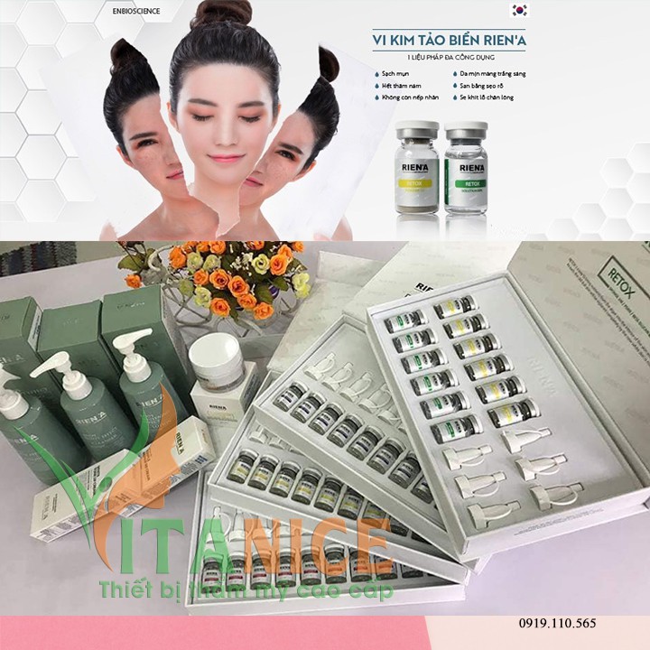 Vi kim tảo biển RETOX - Rien'A (Hộp 6 cặp) Riena Peel thay da sinh hoc