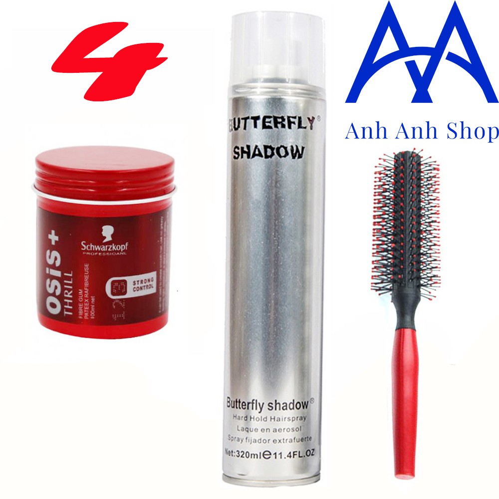 COMBO GỒM GÔM SÁP TẶNG 1 LƯỢC TRÒN TẠO KIỂU ANH ANH SHOP