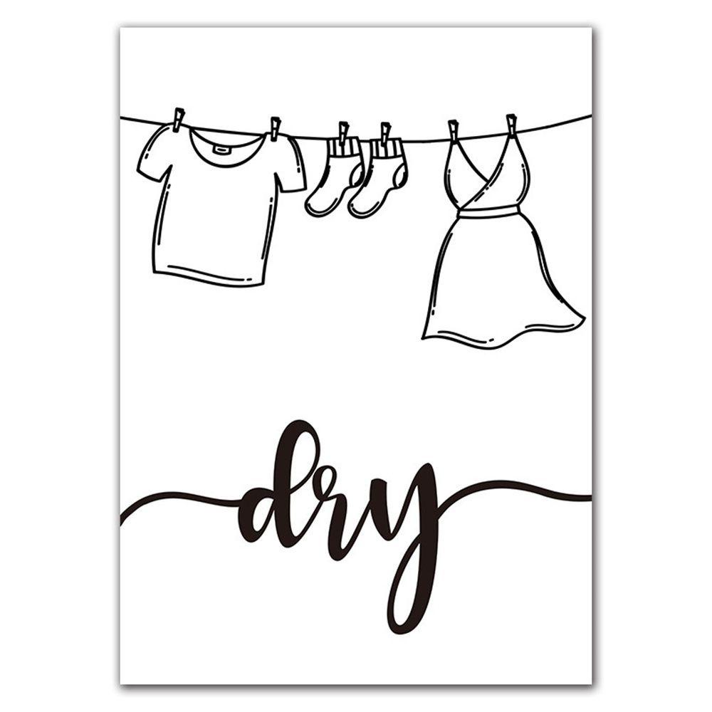 Khung Ảnh Vải Canvas Treo Tường Trang Trí Phòng Giặt
