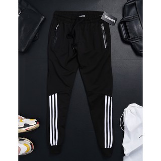 Quần jogger nam nỉ trơn khóa chống nước