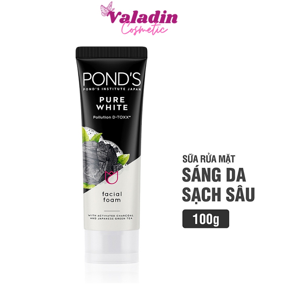 Sữa rửa mặt nữ POND S Pure White Facial Foam - Srm PONDS Đen 100g