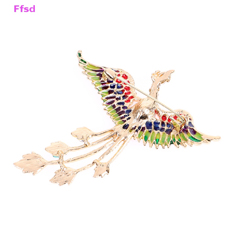 {Ffsd} Ghim Cài Áo Tráng Men Hình Chim Phượng Hoàng Bay Pha Lê Làm Quà Tặng Tiệc Tùng * Bán