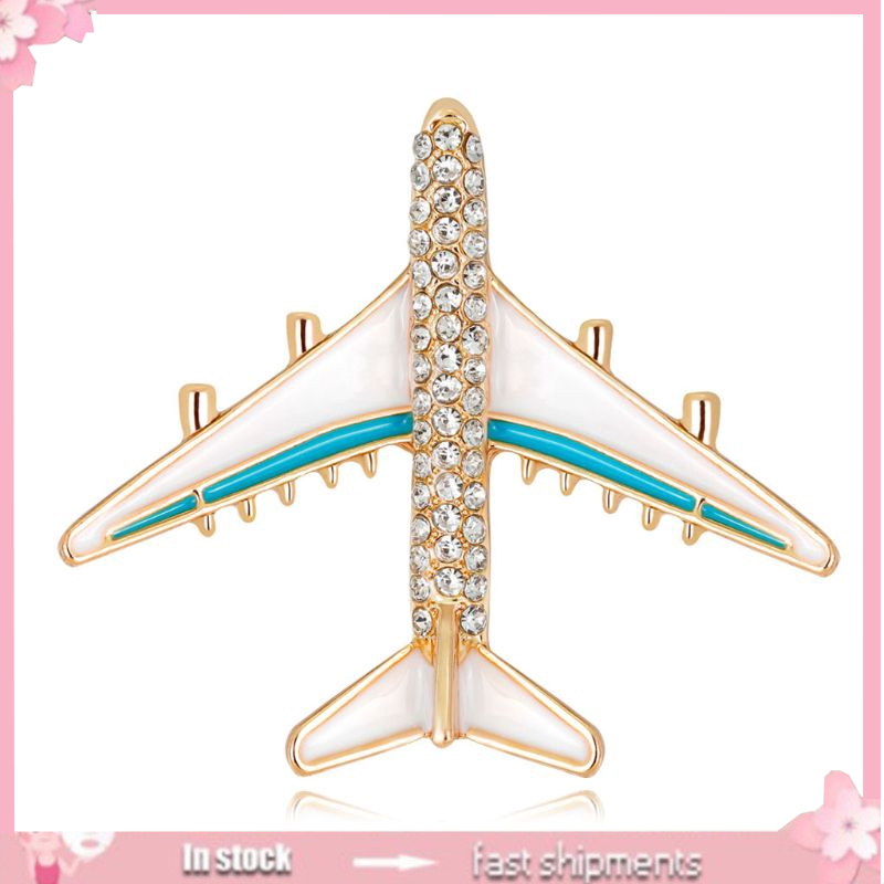 Trâm Cài Áo Hình Máy Bay Tráng Men Dễ Thương