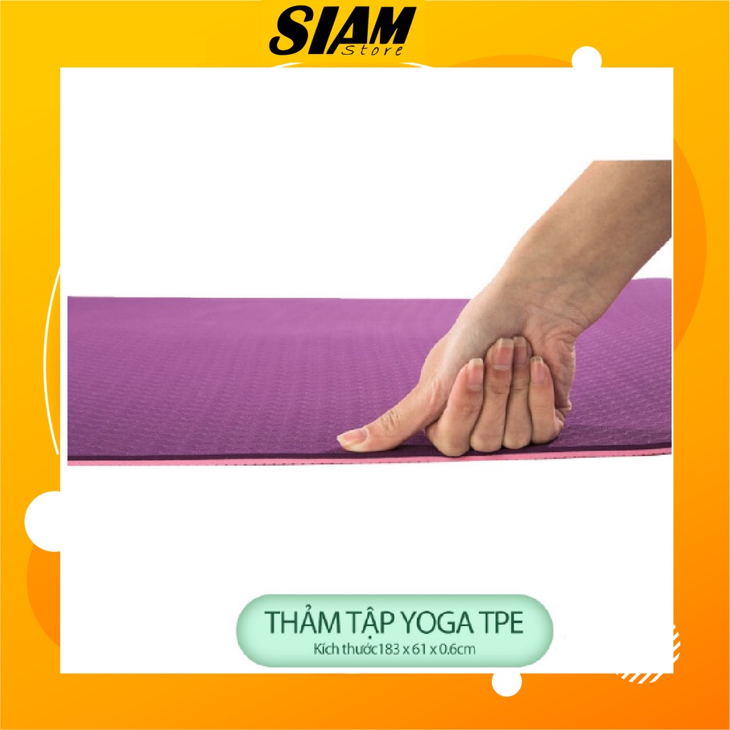Thảm Tập Yoga Hoa Văn 8MM TPE 2 Lớp Cao Cấp Chống Trượt Siêu Bền SIAM SPORT