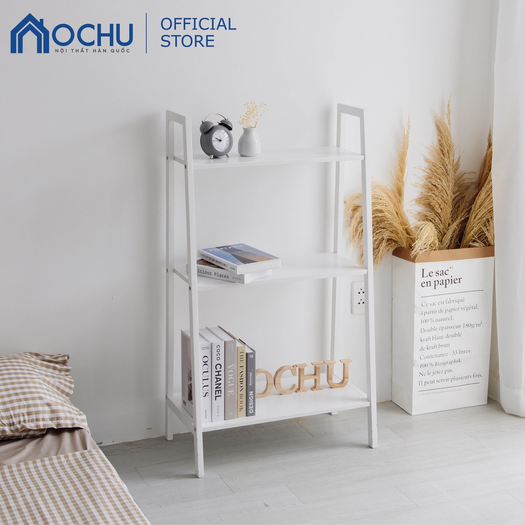 Kệ Sách 3 Tầng Khung Gỗ OCHU - A Book 3F - White | BigBuy360 - bigbuy360.vn