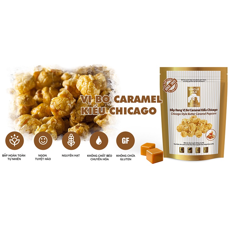 GÓI LỚN Bắp rang bơ Uncle Jax American Gourmet Popcorn vị caramel 180g kiểu Mỹ - ÂU CHÂU SHOP