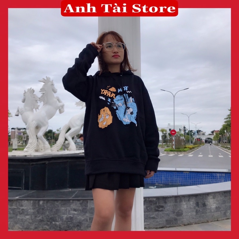 Áo nỉ hoodie nam nữ in hình mèo tom and jerly fom unisex oversize đến 67kg có nũ  phong cách Hàn Quốc TA 443 | BigBuy360 - bigbuy360.vn