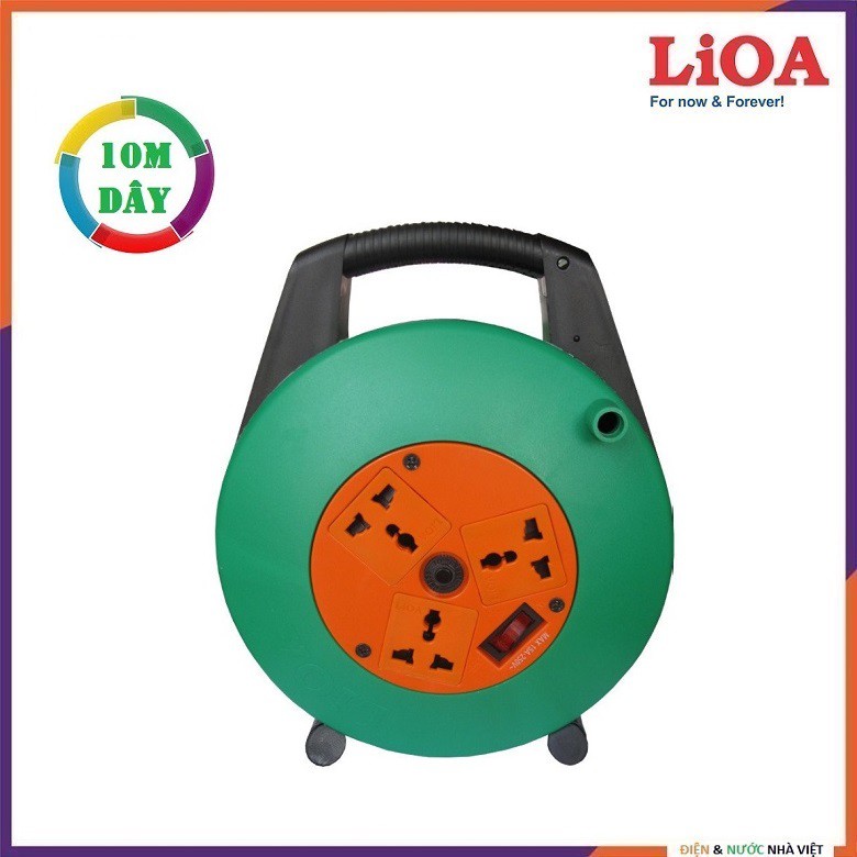 Ổ CẮM LIOA XTD10-2-10A & XTD10-2-15A ĐA NĂNG QUAY TAY ( 10m DÂY ) - KIỂU XÁCH TAY