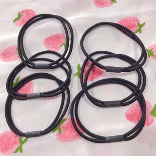 Dây thun đen cột tóc handmade.