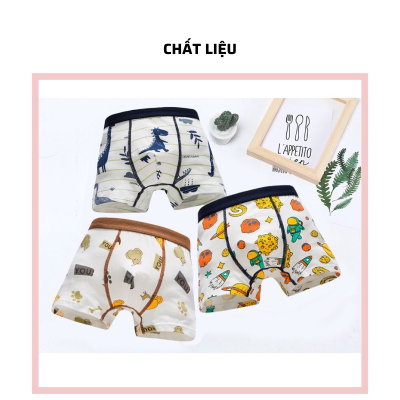 Combo 4 quần lót bé trai quần sịp đẹp cho trẻ em nam từ 6 đến trên 14 tuổi Badayo L2.002.NNXL