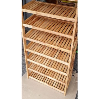 Kệ Giày Dép Gỗ Tự Nhiên 7 Tầng Rộng 80cm