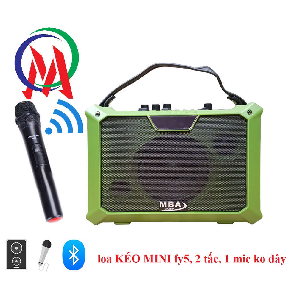 loa KÉO MINI fy5, 2 tấc, 1 mic ko dây