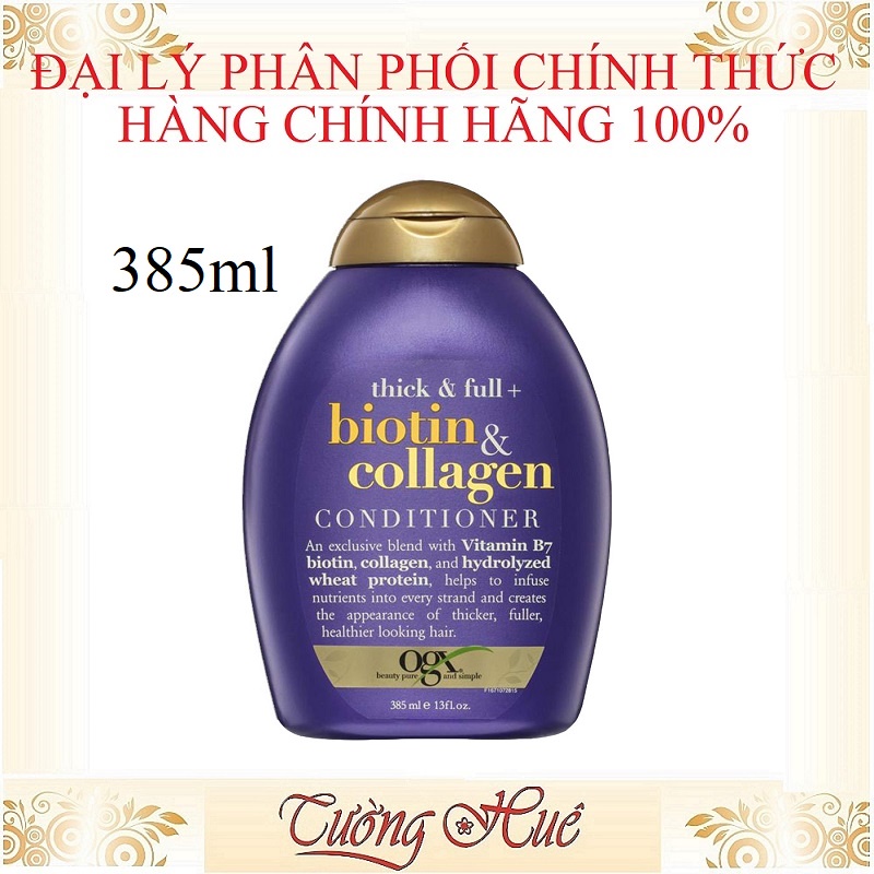 Dầu xả OGX Biotin &amp; Collagen Thick &amp; Full - 385ml