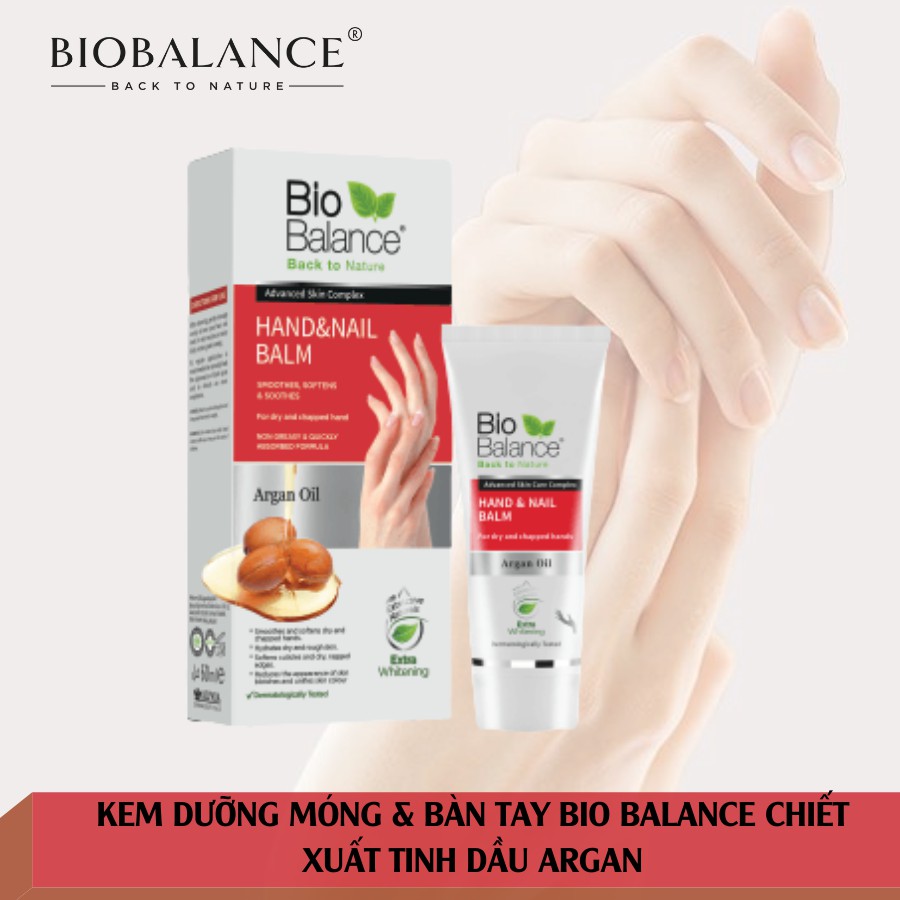 Kem Dưỡng Bàn Tay &amp; Móng Tinh Dầu Argan Bio Balance 60ml