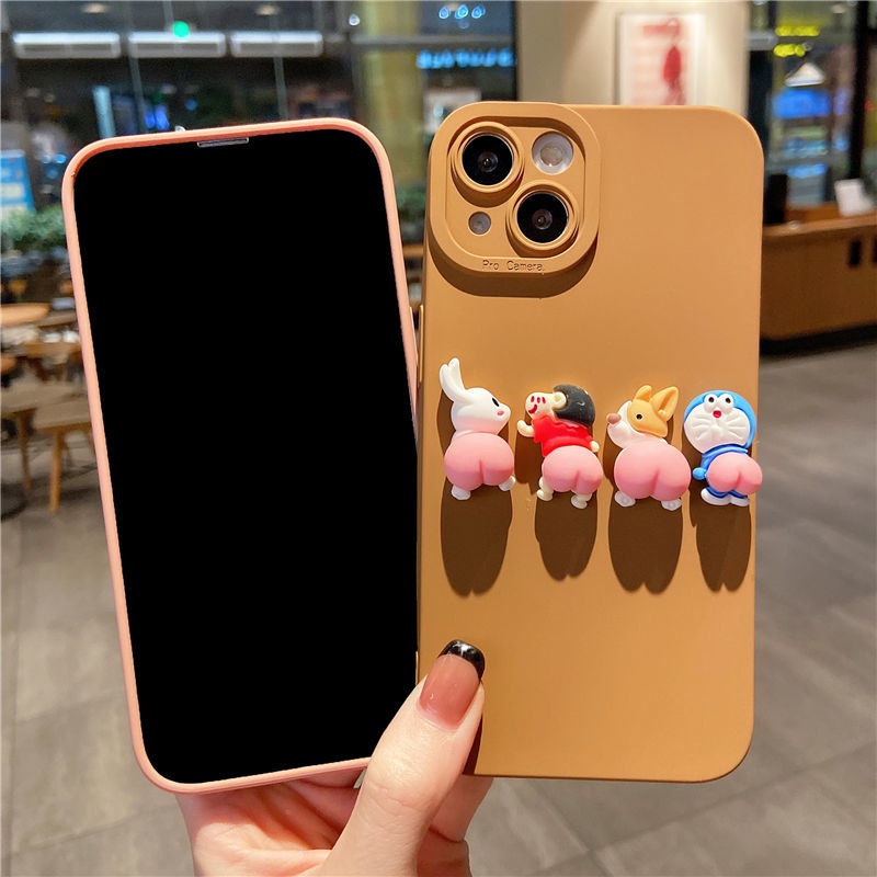 Ốp Điện Thoại Mềm Hình Mông Hoạt Hình Vui Nhộn Cho iphone15 pro max 14 / 13 / 12 / 11 pro max xs max xr / xs 8plus