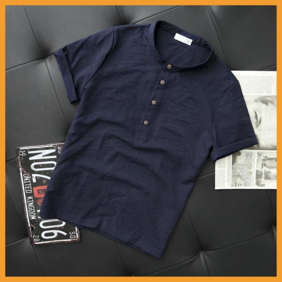[HÀNG HOT]Áo thun nam cao cấp, Áo Đũi Nam Cổ Tàu Cộc Tay Đẹp Loại 1 hot 2021 AD63 | BigBuy360 - bigbuy360.vn