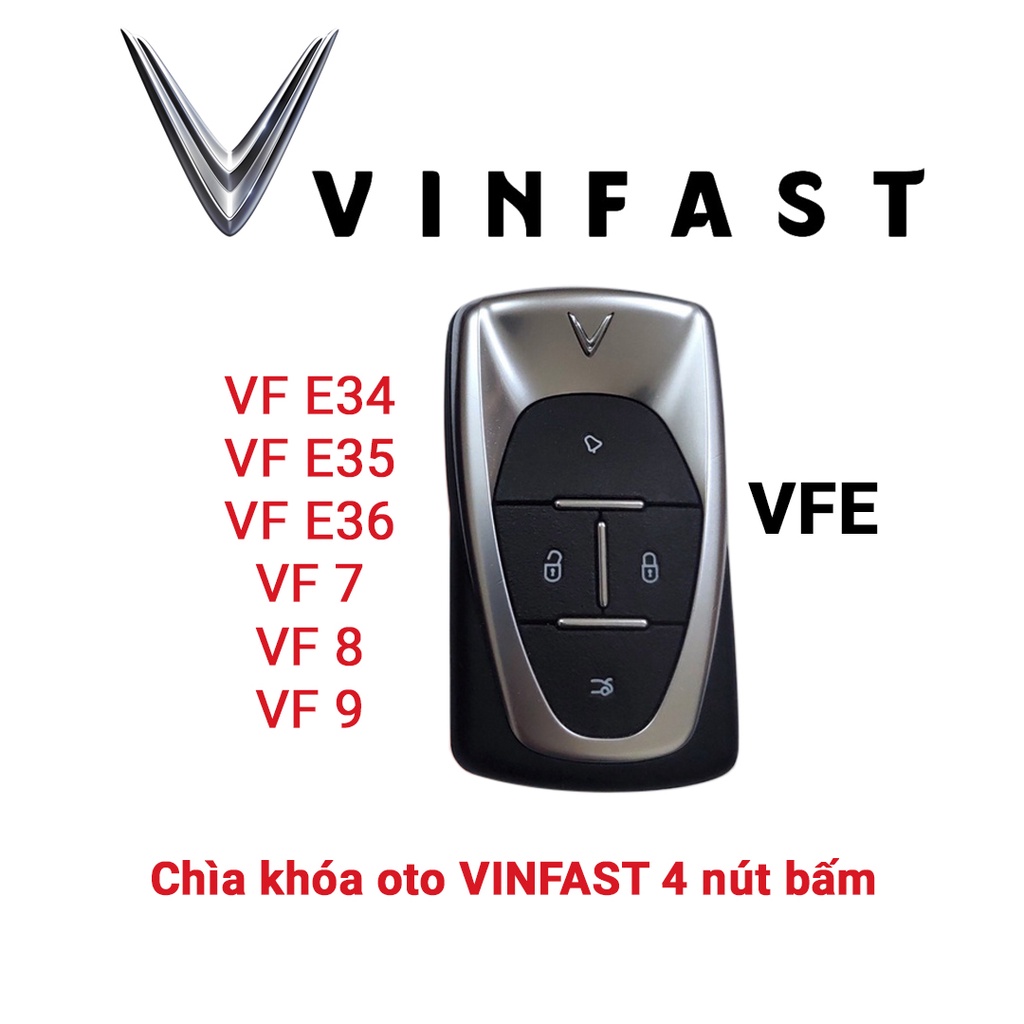 Bao da bọc chìa khóa smartkey ô tô Vinfast VFE34 VFE35 VFE36 VF5 VF7 VF8 VF9  khâu tay có dây tay cầm móc đen VFE