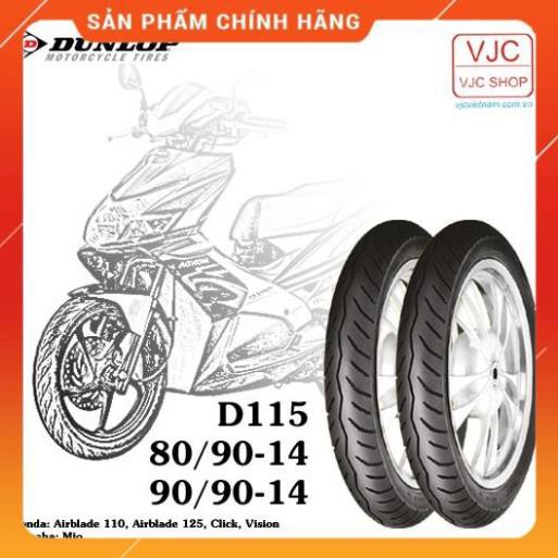 Lốp (vỏ) xe Airblade 110 trước 80/90-14 TL + sau 90/90-14 TL Dunlop D115 chính hãng _ Lốp Trung Thành