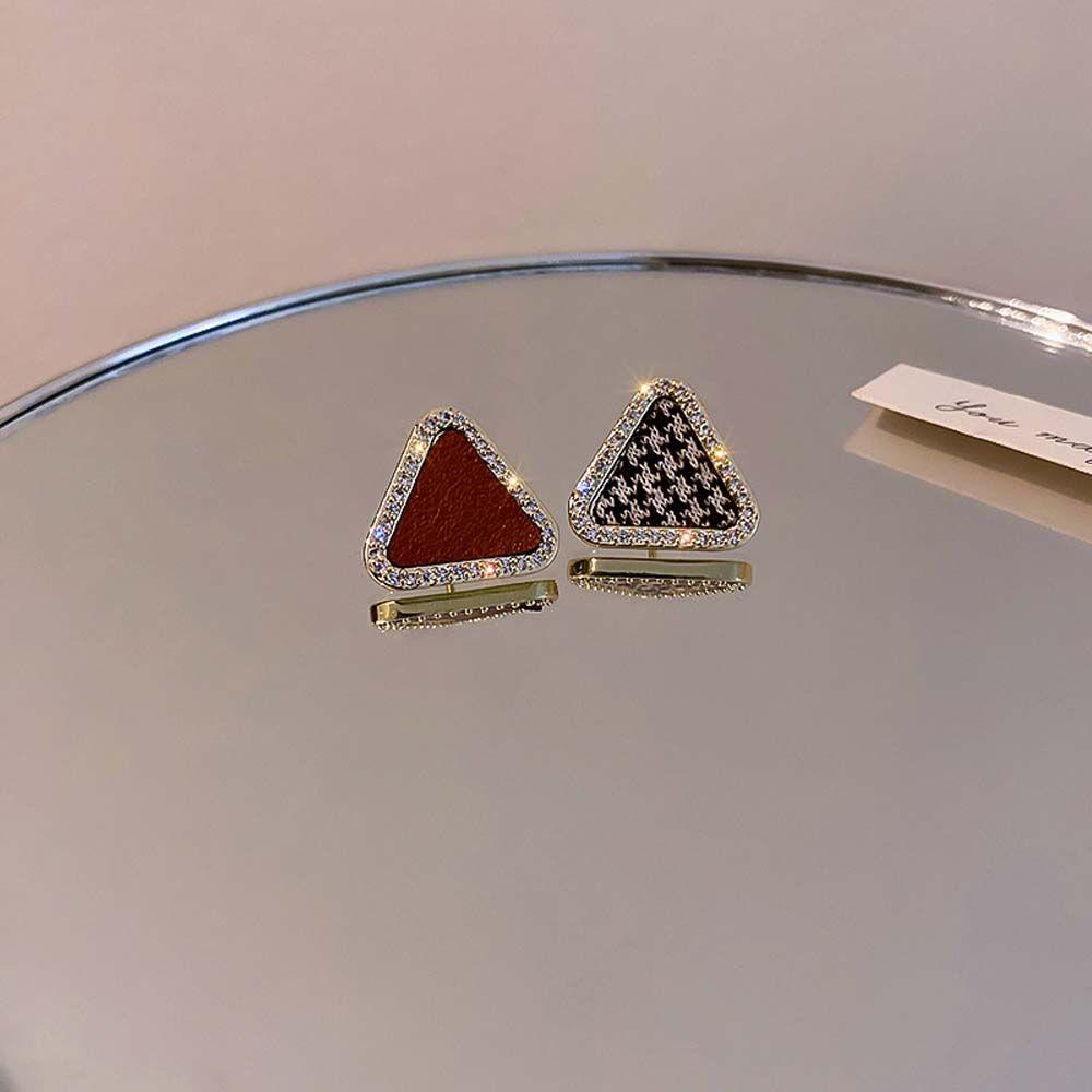 JARRED Khuyên Tai Hình Tam Giác Bằng Hợp Kim Bạc Phong Cách Hàn Quốc Ngọt Ngào
