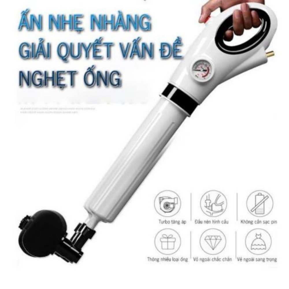 Súng Thông Tắc Bồn Cầu Bồn Rửa Chén Nobihome,súng thông bồn cầu bồn rửa chén bồn tắm khí nén cực mạnh 8 Kg