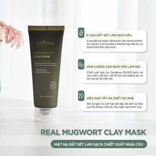 Mặt nạ đất sét ISNTREE REAL MUGWORT CLAY MASK 100ml