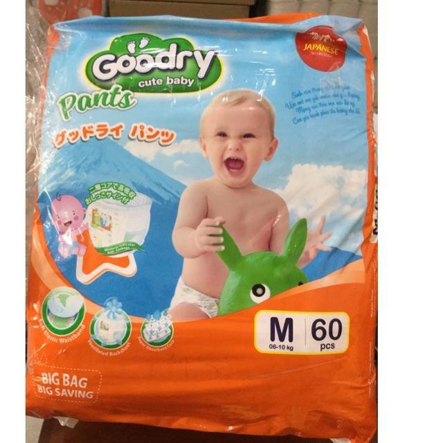 Tã|Bĩm Quần Goodry size M gói 60 miếng [ Tặng thêm 8 miếng], cho bé từ 5 - 11kg