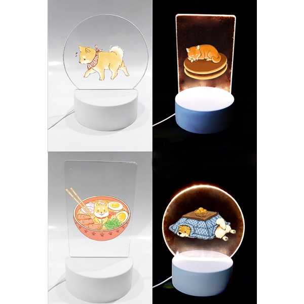 Đèn Led 3D chó shiba DLI13 Đèn Ngủ 3D Sáng Tạo cute dễ thương