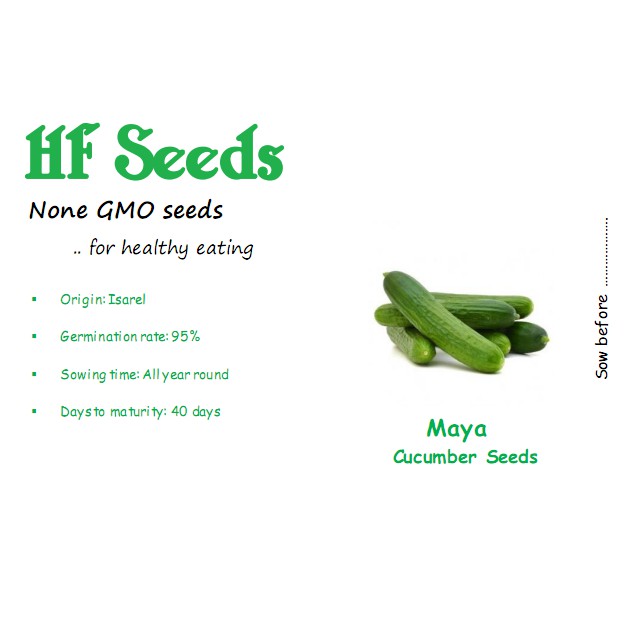 [Hạt Israel] - Hạt Giống Dưa Leo Tự Thụ Phấn Maya - Maya Cucumber Seeds - tỷ lệ nảy mầm 95% (gói 5 hạt)