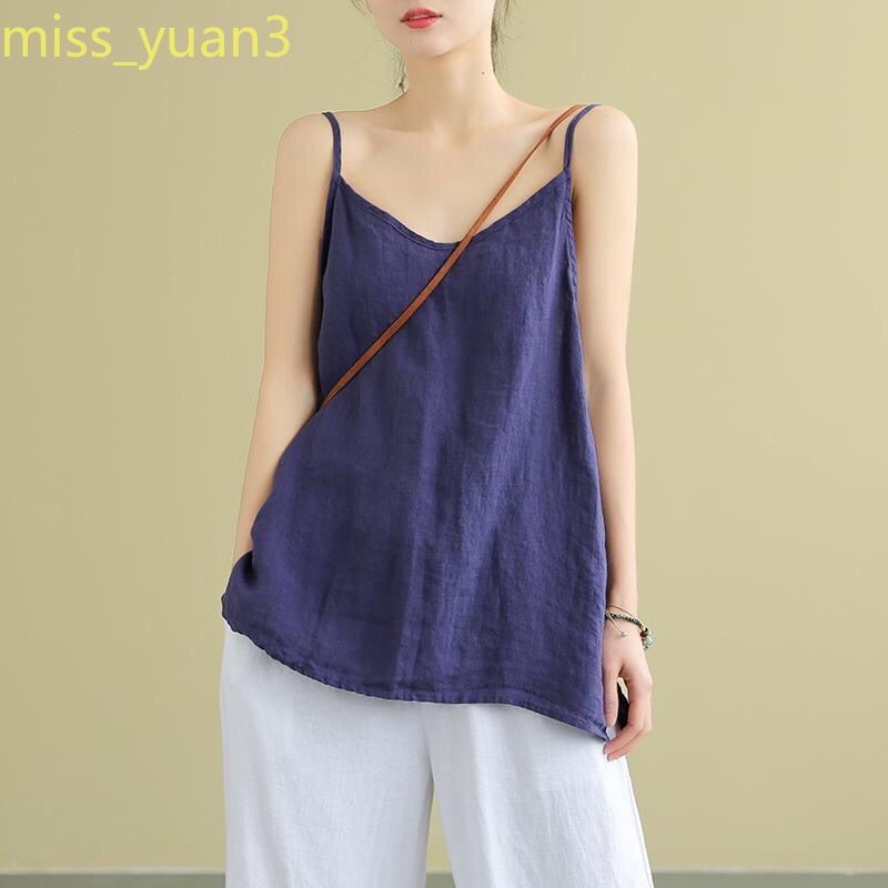 Áo Hai Dây Dáng Rộng Vải Cotton Thời Trang Mùa Hè Cho Nữ