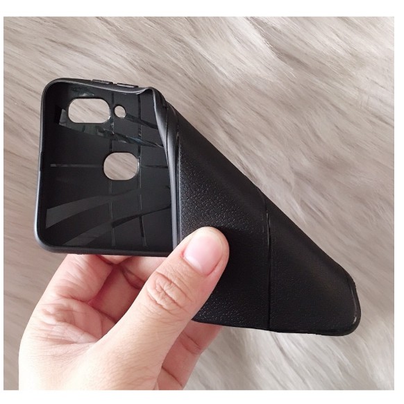 Ốp lưng dẻo Galaxy A30 2019 vân da auto focus chống sốc