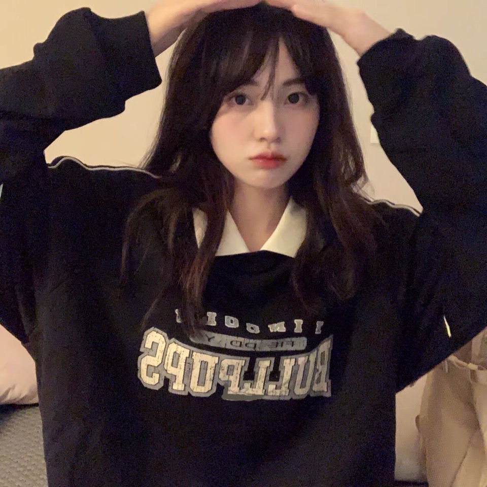 Women's fashion long sleeve polo t-shirt