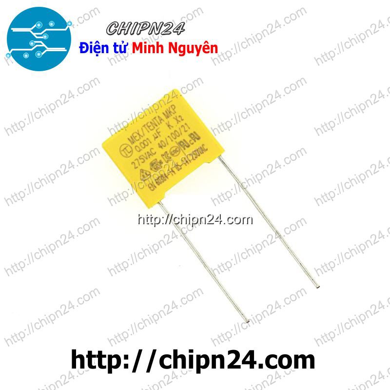 [5 CON] (G51) Tụ hộp 102 275VAC 10mm (0.001uF MEX/TENDA MKP K X2 40/100/21)