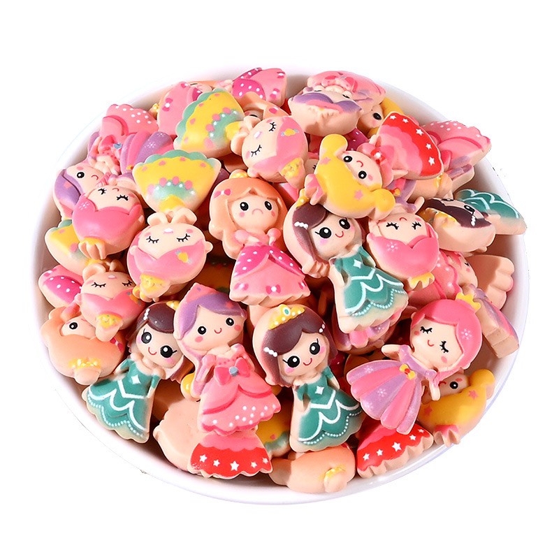 Charm (C546) slime/ Dụng Cụ Charm Trang Trí [Ko Keo &amp; Nút]  Hình Công Chúa Dễ Thương  - Giá 1 cái