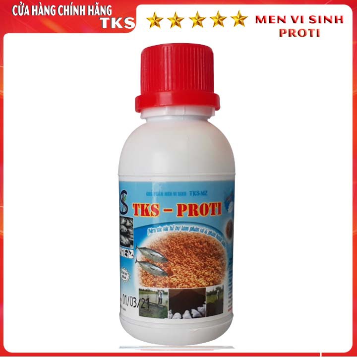 TKS-PROTI: Men Tách Chiết Protein Thành Amino acid- Ủ Dịch Cá, Bánh Dầu - Chai 100ml