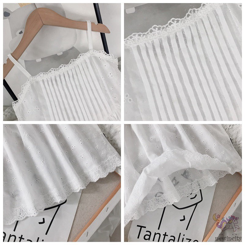 Đầm Công Chúa Hai Dây Thêu Họa Tiết Thời Trang Mùa Hè Hàn Quốc Cho Bé Gái