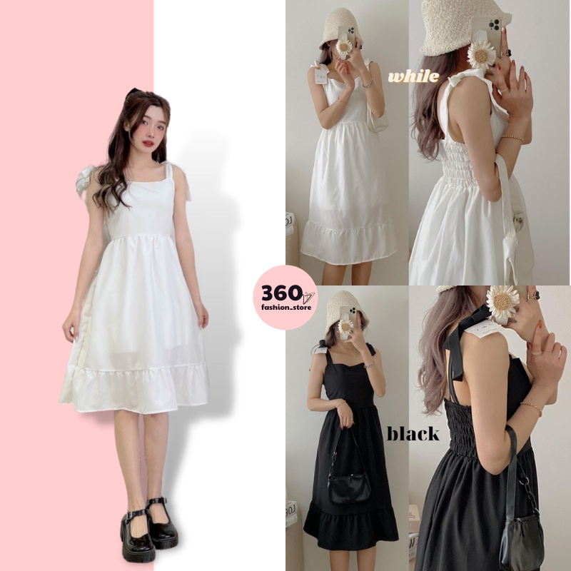 Váy 2 dây maxi dáng xuông babydoll tiểu thư phong cách hàn quốc sp011