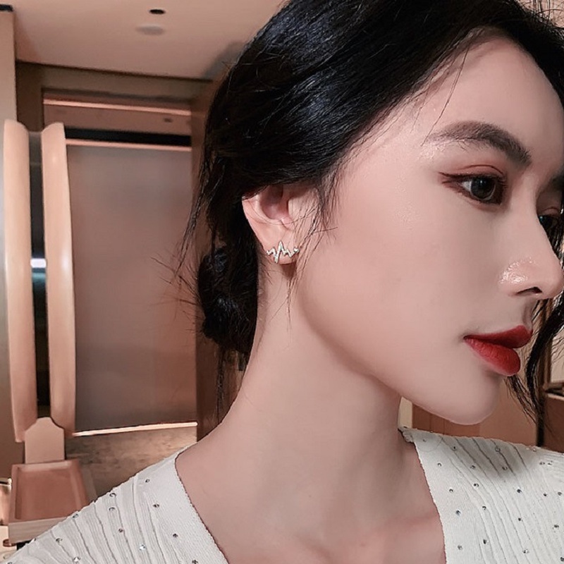 Khuyên tai hình nhịp tim sáng tạo phong cách Âu Mỹ thời trang mới cho nữ