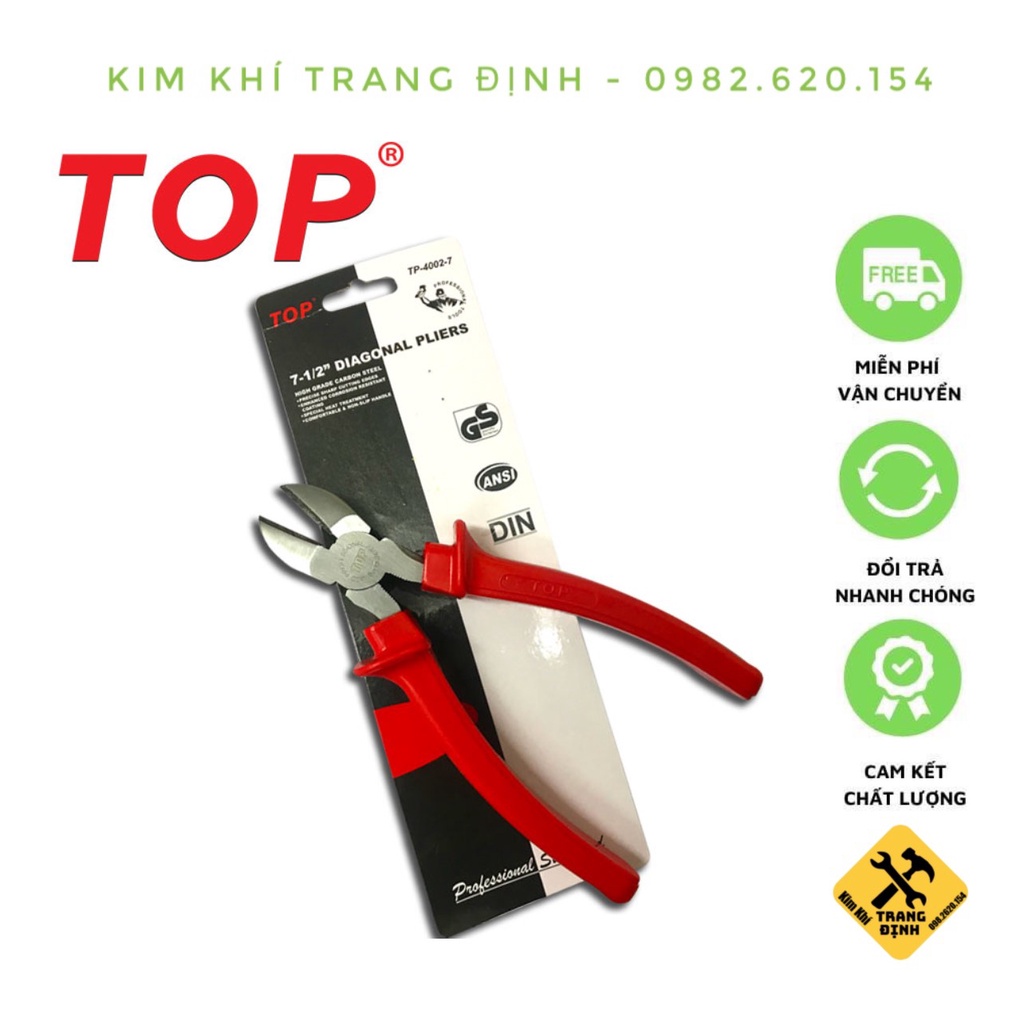 Kìm Cắt 6&quot; (160mm) 7&quot; (180mm) cán ĐỎ Top