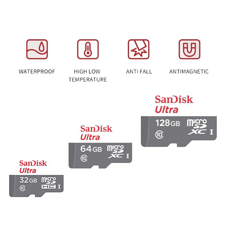 Thẻ Nhớ MicroSDHC SanDisk Ultra 8GB 16GB 32GB 16GB Upto 80MB/S