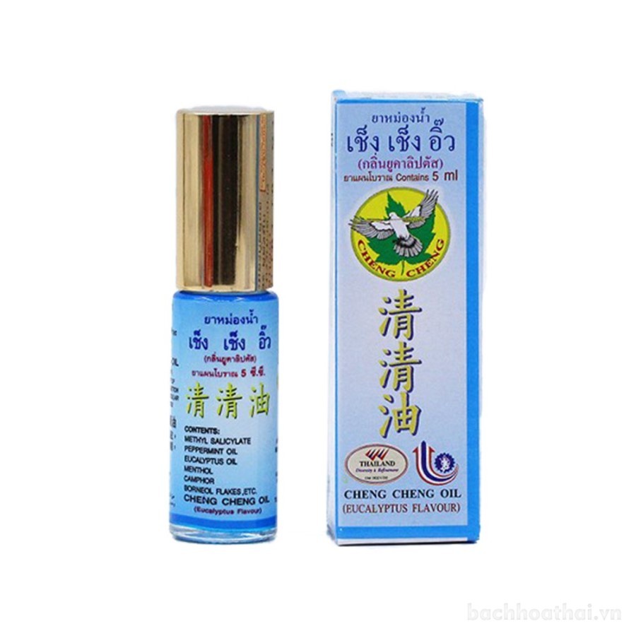 Dầu lăn khuynh diệp Cheng Cheng Oil Eucalyptus Flavour Roll On Thailand